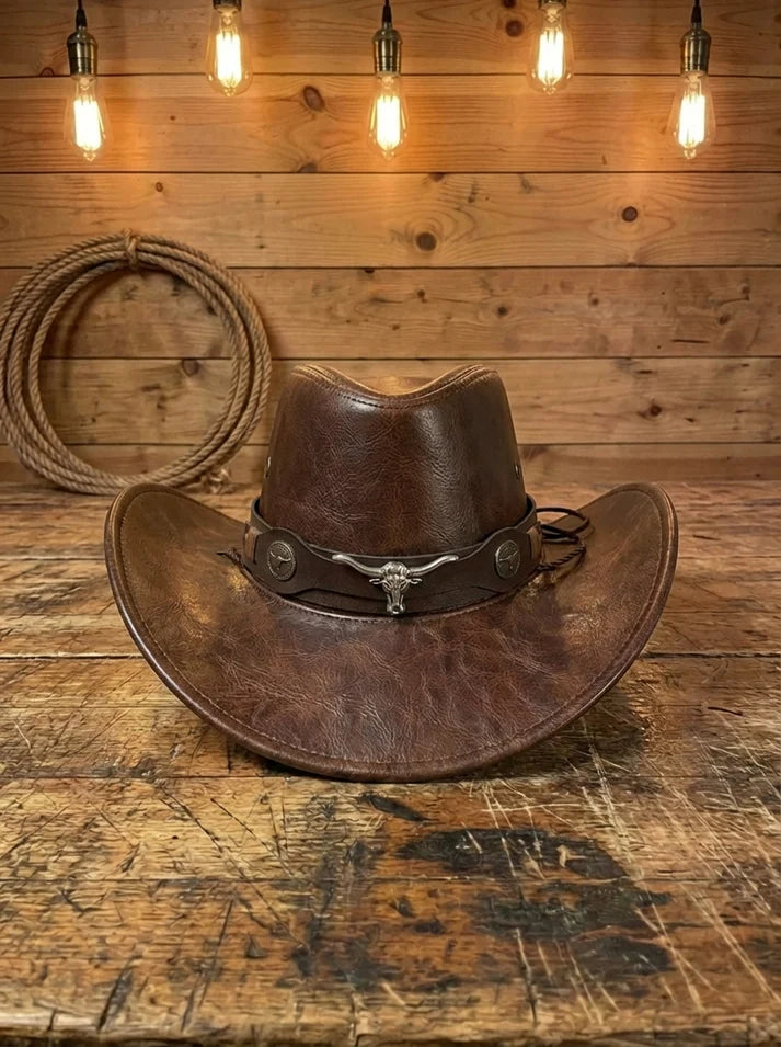 Handmade Leather Cowboy Hat | Genuine Leather, Western Style