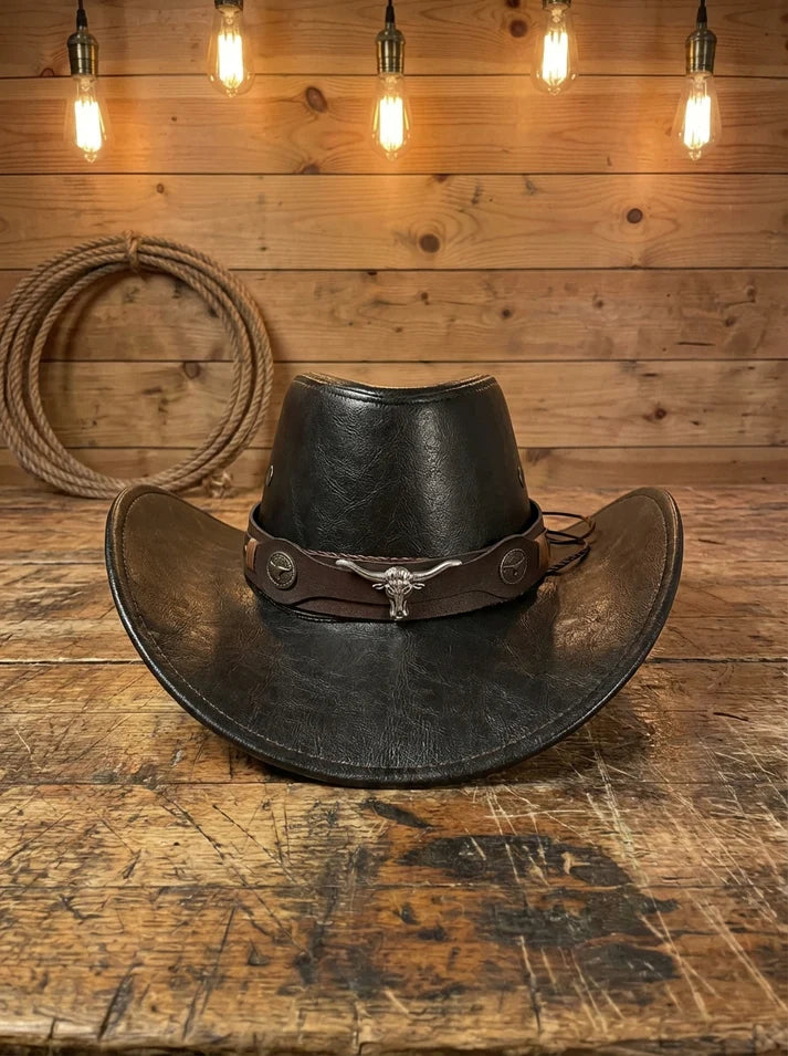 Handmade Leather Cowboy Hat | Genuine Leather, Western Style